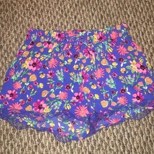 Blue floral shorts